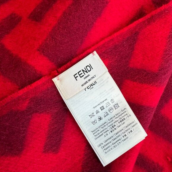 Fendi FF Women Red Scarf - Picture 4 of 6